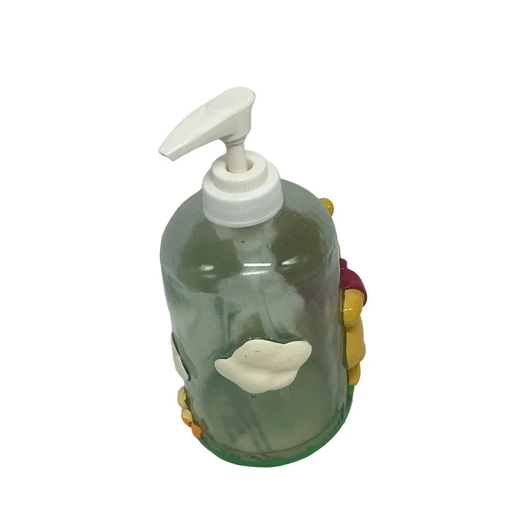 Vintage Winnie the Pooh Sunshine  Soap / Lotion  Dispenser 8” Glass RARE
